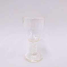 白瑠璃ガラス 気泡螺旋酒杯